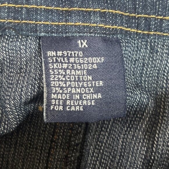 Zoey Beth Denim Skirt Gold Belt Womens 1X Blue New - Picture 8 of 10